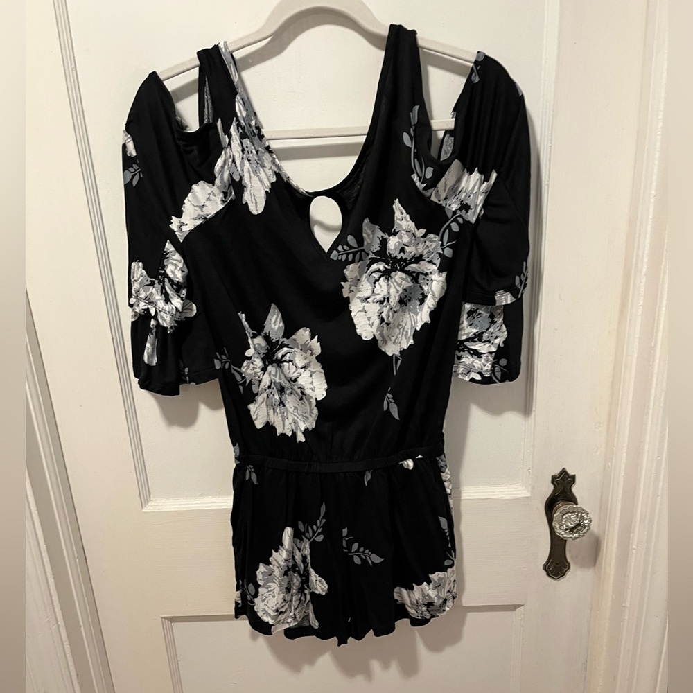 Cold shoulder, long sleeve romper